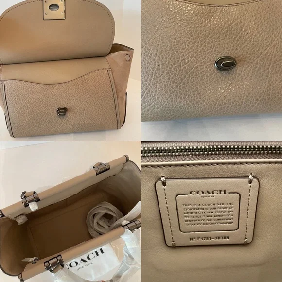 Coach Drifter Carryall Tote Leather Suede in Stone Gray 38389 - Picture 15 of 15